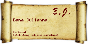 Bana Julianna névjegykártya